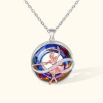 Personalised Sterling Silver Gymnastics Necklace Embellished with Crystals for Women