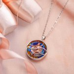 Personalised Sterling Silver Gymnastics Necklace Embellished with Crystals for Women