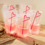 Pochettes à boisson personnalisées 5pcs avec nom et paille pour la fête
