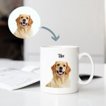 Tasse en céramique personnalisée avec un portrait et un nom d'animal mignon pour les cadeaux d'amoureux des animaux.