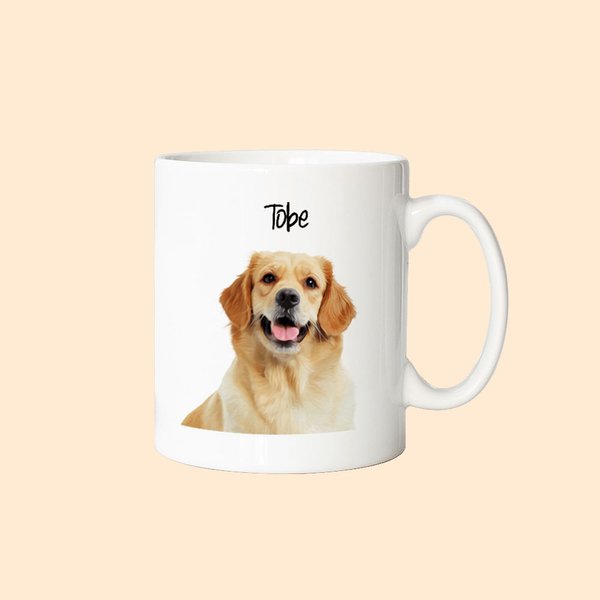 Tazza in ceramica personalizzata con ritratto di animale domestico e nome per i regali agli amanti degli animali domestici
