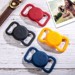 Gepersonaliseerde Silicone AirTag Houder voor Halsband met Gegraveerde Naam Telefoon Nummer Huisdier Portret Benodigdheden Cadeau voor Hond Huisdier Liefhebbers