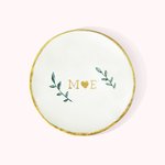 Personalisierter Olivenzweig & Blumenstrauß Schmucktablett