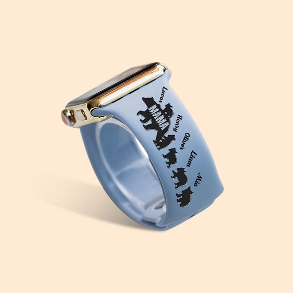 Bracelet de montre personnalisé Famille d'ours avec oursons pour Apple et Samsung