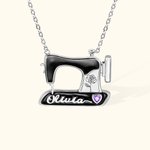 Personalizada piedra de nacimiento y flor de nacimiento collar de la máquina de coser de regalo para la madre