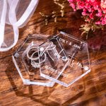 Personalised Hexagonal Acrylic Engraved Ring Box for Wedding Ceremony Proposal