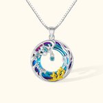 Collier à Personnaliser avec Pierre de Naissance Pendentif Tortue en Argent Sterling et Cristal Cadeau pour Femme