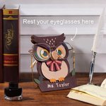 Personalized Wooden Owl Eyeglasses Holder for Desk