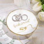 Bandeja personalizada para joyas con rama de olivo y ramo de flores