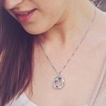 Collier à Personnaliser avec Pierre de Naissance Pendentif Tortue en Argent Sterling et Cristal Cadeau pour Femme