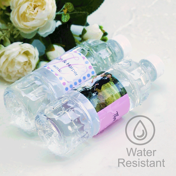 Personalised Photo Water Bottle Labels Great for Wedding Engagement Party
