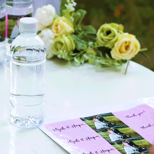 Personalised Photo Water Bottle Labels Great for Wedding Engagement Party