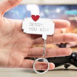 Porte-clés Pixel Dialog personnalisés pour les couples et les amateurs de jeux vidéo