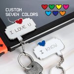 Porte-clés Pixel Dialog personnalisés pour les couples et les amateurs de jeux vidéo