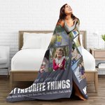 Personalized 9 Photos Collage My Favorite Things Fleece Blanket with Names Mother's Day Birthday Gift for Family Friend