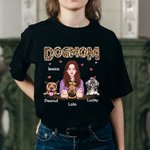 T-Shirt en Coton Personnalisé avec Image Femme et Chien Vêtement Thème DOG MOM Cadeau pour Amoureux de Chien