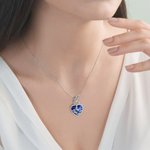 Personalised Mama Baby Bear Necklace with Engraved Names Hearts Pendant Jewellery Adorned with Crystal Birthday Gift for Woman