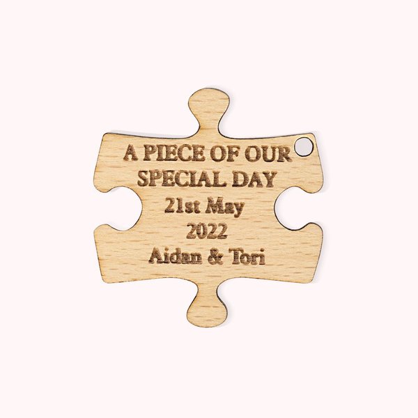 Personalized Wood Wedding Puzzle Favors and Wedding Decor