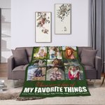 Personalized 9 Photos Collage My Favorite Things Fleece Blanket with Names Mother's Day Birthday Gift for Family Friend