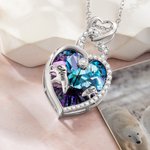 Personalised Mama Baby Bear Necklace with Engraved Names Hearts Pendant Jewellery Adorned with Crystal Birthday Gift for Woman
