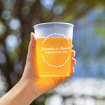 Gepersonaliseerde set van 10 plastic wegwerpbekers met 12 oz of 16 oz voor bruidsschower bruiloft en verlovingsfeestje