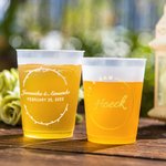 Gepersonaliseerde set van 10 plastic wegwerpbekers met 12 oz of 16 oz voor bruidsschower bruiloft en verlovingsfeestje