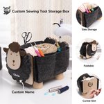 Personalised Sheep Shape Crochet Sewing Storage Organizer Yarn Sewing Tools Accessories Box Birthday Christmas Gift for Tailor Handicraft Lover