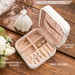 Personalised Leather Birth Flower Travel Jewellery Box with Name Portable Jewellery Case for Women Girls