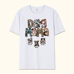 Personalized Dog Mom Cotton T-shirt with Names 100 Dog Breeds