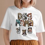 Personalized Dog Mom Cotton T-shirt with Names 100 Dog Breeds
