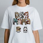 Personalized Dog Mom Cotton T-shirt with Names 100 Dog Breeds