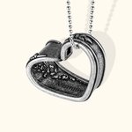 Personalised Floating Heart with Floral Pattern Spoon Vintage Necklace For Women