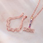 Personalised 1-6 Birthstones Ring Holder Mom Necklace for Mother's Day Gift