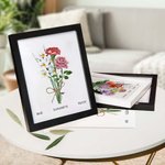 Personalized Family Birth Month Flower Bouquet Frame with 1-12 Names Mother's Day Birthday Gift for Mother Grandma