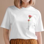 Acuarela familiar personalizada Nacimiento Flores Camiseta Regalo de cumpleaños para la abuela