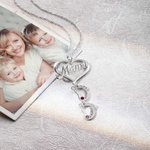 Gepersonaliseerde 1-8 Baby Feet Bedels Mama Hart Geboortesteen Ketting voor Moederdag Gifts