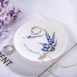 Plateau à Bijoux Personnalisé avec Nom et Fleur de Naissance Cadeau Anniversaire Fête pour Femme
