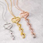 Gepersonaliseerde 1-8 Baby Feet Bedels Mama Hart Geboortesteen Ketting voor Moederdag Gifts