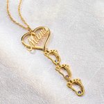 Gepersonaliseerde 1-8 Baby Feet Bedels Mama Hart Geboortesteen Ketting voor Moederdag Gifts