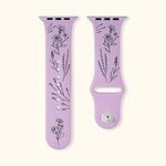 Gepersonaliseerd siliconen bandje voor Apple Watch met wilde bloemen