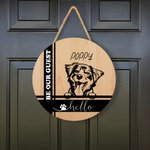 Panneau décoratif en bois pour la maison, personnalisé, avec un chien mignon.