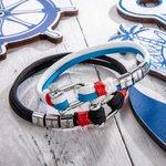 Pulsera de cuerda náutica minimalista personalizada con hebilla de ancla y 1-15 nombres de familia grabados Regalo de cumpleaños del Día del Padre par