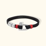 Pulsera de cuerda náutica minimalista personalizada con hebilla de ancla y 1-15 nombres de familia grabados Regalo de cumpleaños del Día del Padre par