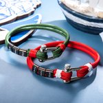 Pulsera de cuerda náutica minimalista personalizada con hebilla de ancla y 1-15 nombres de familia grabados Regalo de cumpleaños del Día del Padre par