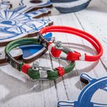 Pulsera de cuerda náutica minimalista personalizada con hebilla de ancla y 1-15 nombres de familia grabados Regalo de cumpleaños del Día del Padre par