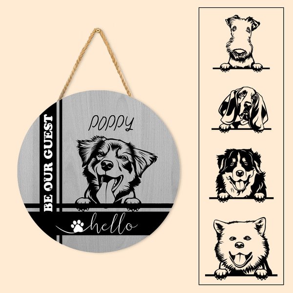 Gepersonaliseerd Schattig Hondje Welkom Houten Huisdecoratiebord