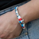 Pulsera de cuerda náutica minimalista personalizada con hebilla de ancla y 1-15 nombres de familia grabados Regalo de cumpleaños del Día del Padre par