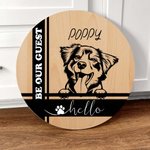 Panneau décoratif en bois pour la maison, personnalisé, avec un chien mignon.