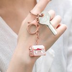 Personalized Openable Love Mail Mailbox Design Bag Charm Keychain with Love Letter and Engraved Text Valentine's Day Anniversary Gift for Couple