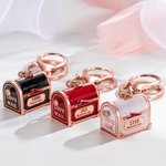 Personalized Openable Love Mail Mailbox Design Bag Charm Keychain with Love Letter and Engraved Text Valentine's Day Anniversary Gift for Couple